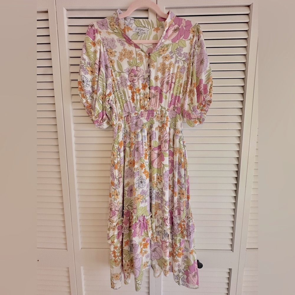 Pastel Floral Midi Dress